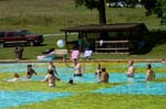 playing in the pool